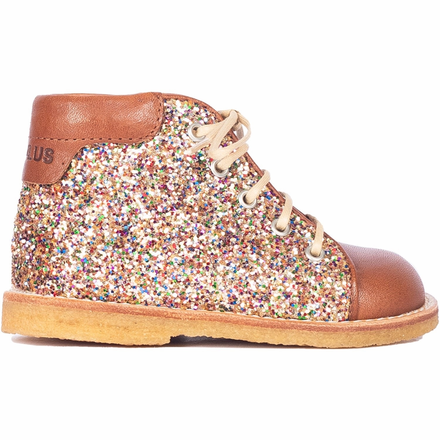 Dynamic Fit Angulus Cognac/Multi Glitter Classic Beginner Lace Shoes W. Glitter