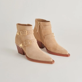 Pure Motion Effortless Fit Ronnie Booties Camel Suede