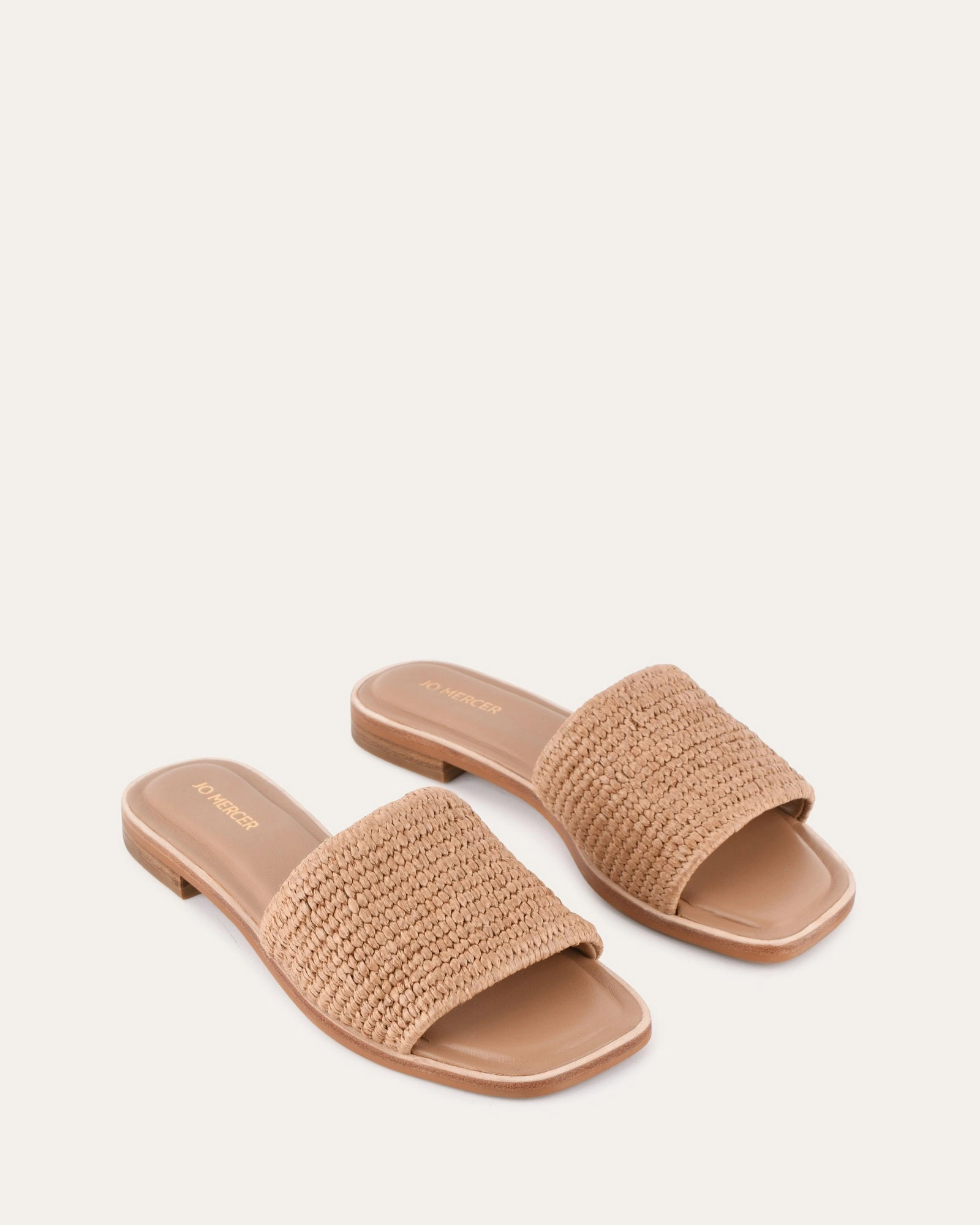 Picasso Flat Slide Tan Raffia Modern Utility