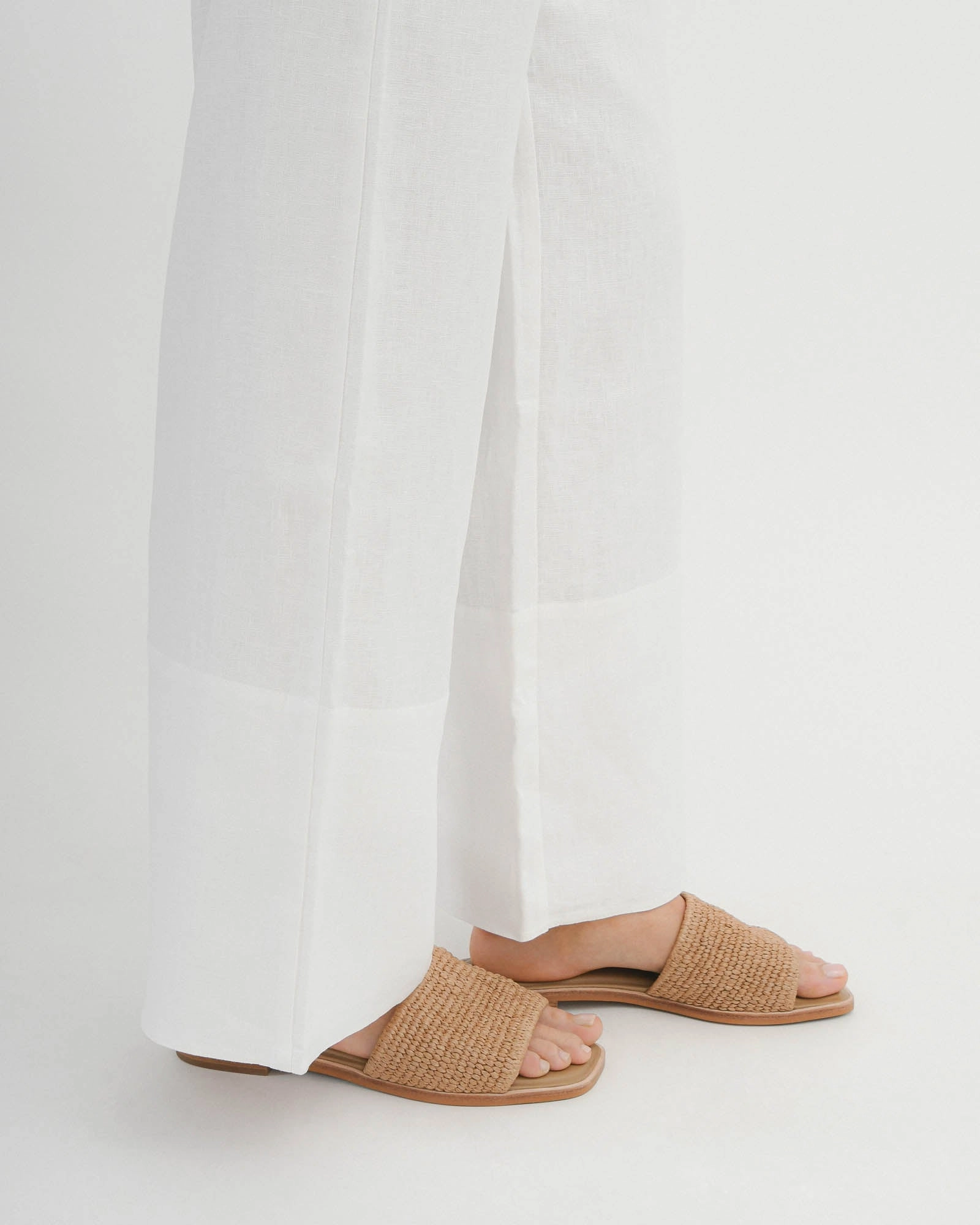 Picasso Flat Slide Tan Raffia Engineered Fit Less Is Bold