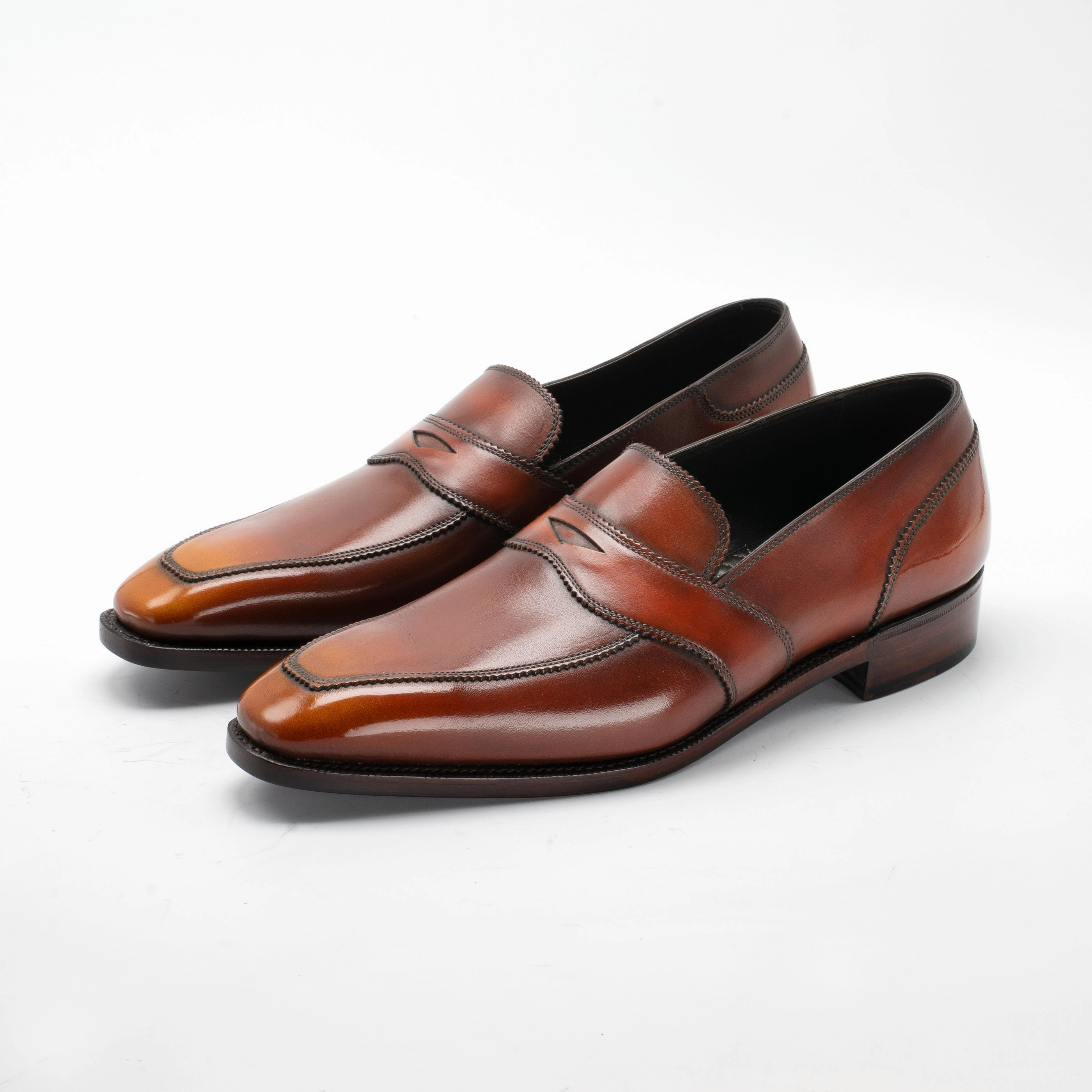 Essential Rhythm Modern Essentials James Loafer - Brown & Cognac Handmade Patina