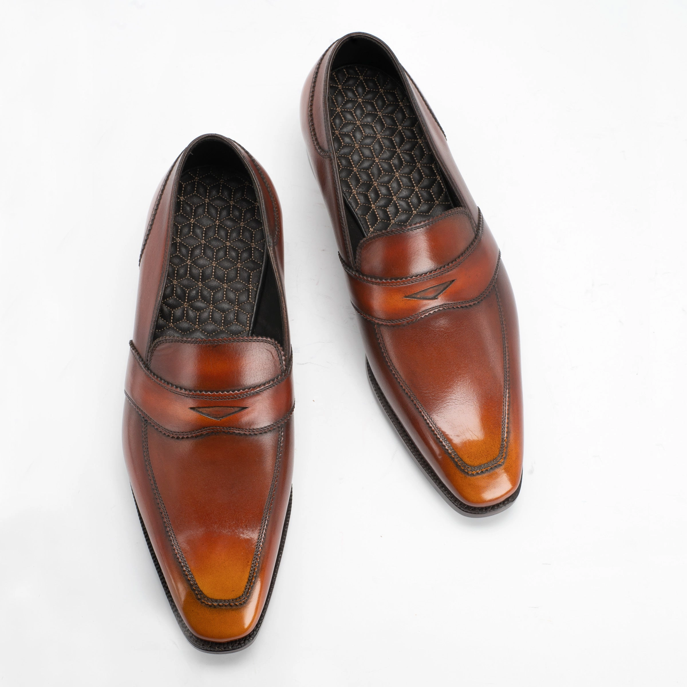 Style Built In Intentional Daily James Loafer - Brown & Cognac Handmade Patina