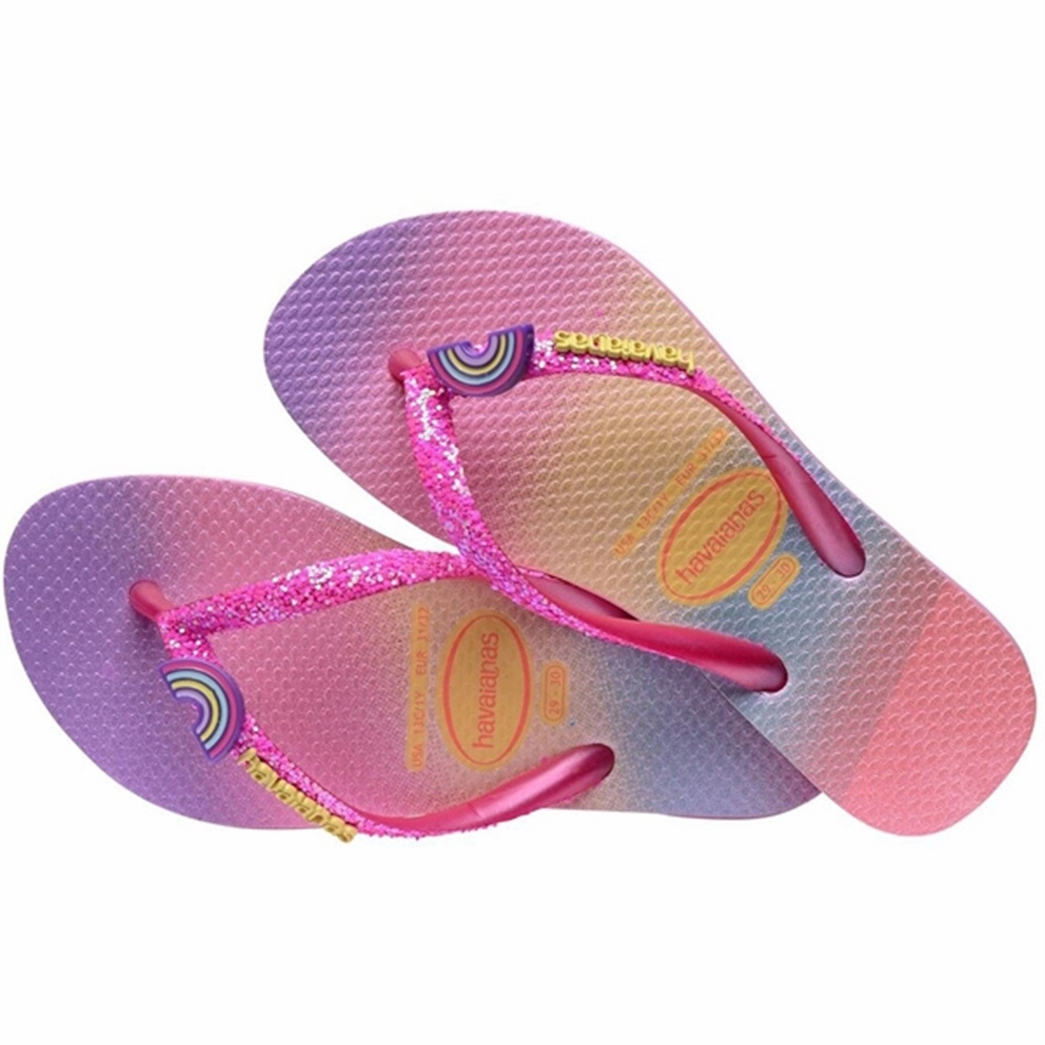 Havaianas Kids Sandals Slim Glitter Trendy Pnklemo/Pnkflux Core Elements Movement Layers