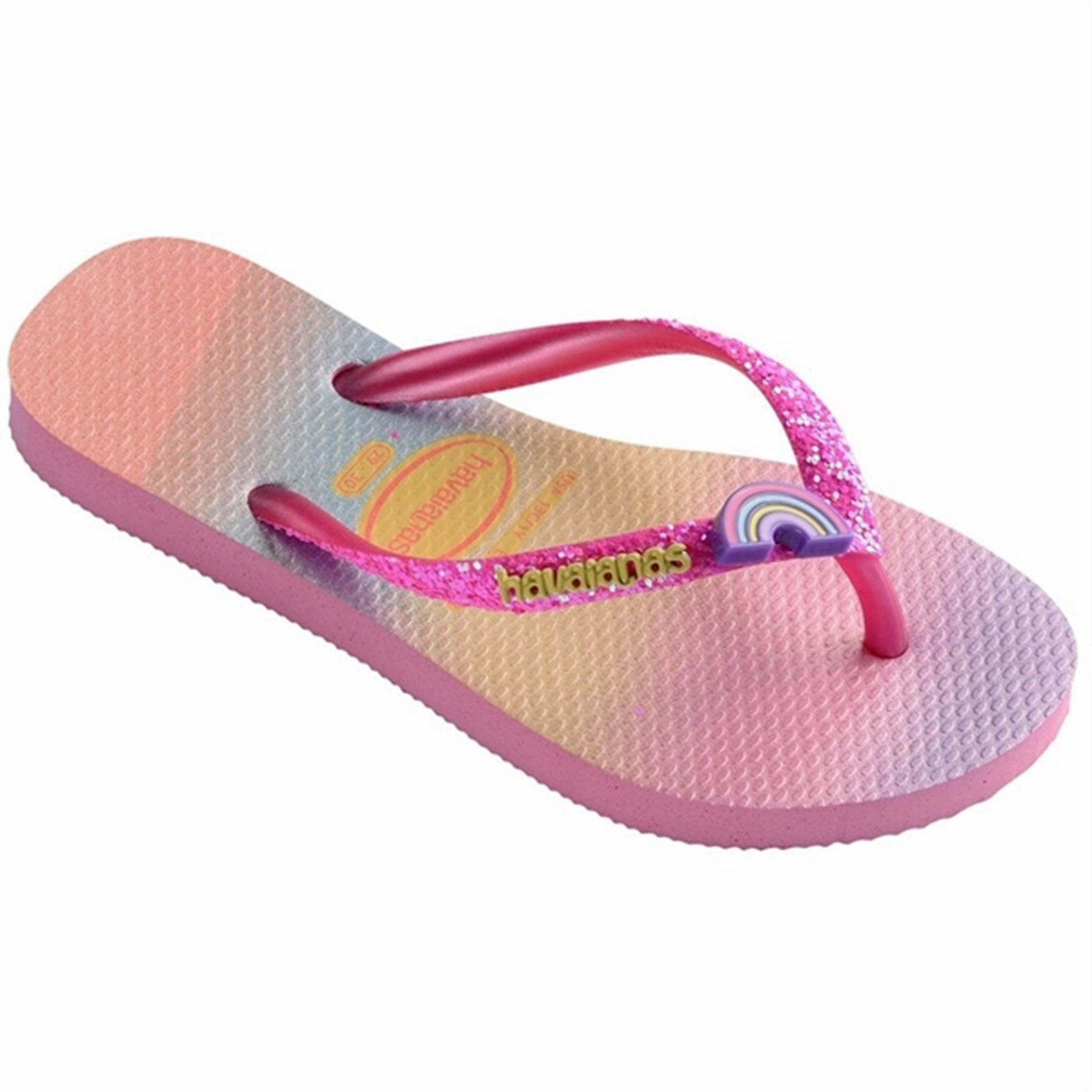 Flexible Everyday Havaianas Kids Sandals Slim Glitter Trendy Pnklemo/Pnkflux