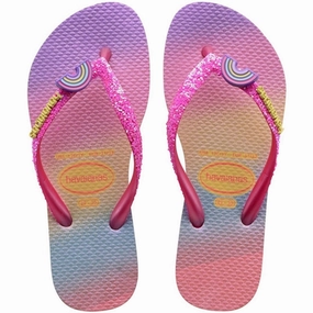 Havaianas Kids Sandals Slim Glitter Trendy Pnklemo/Pnkflux Core Function