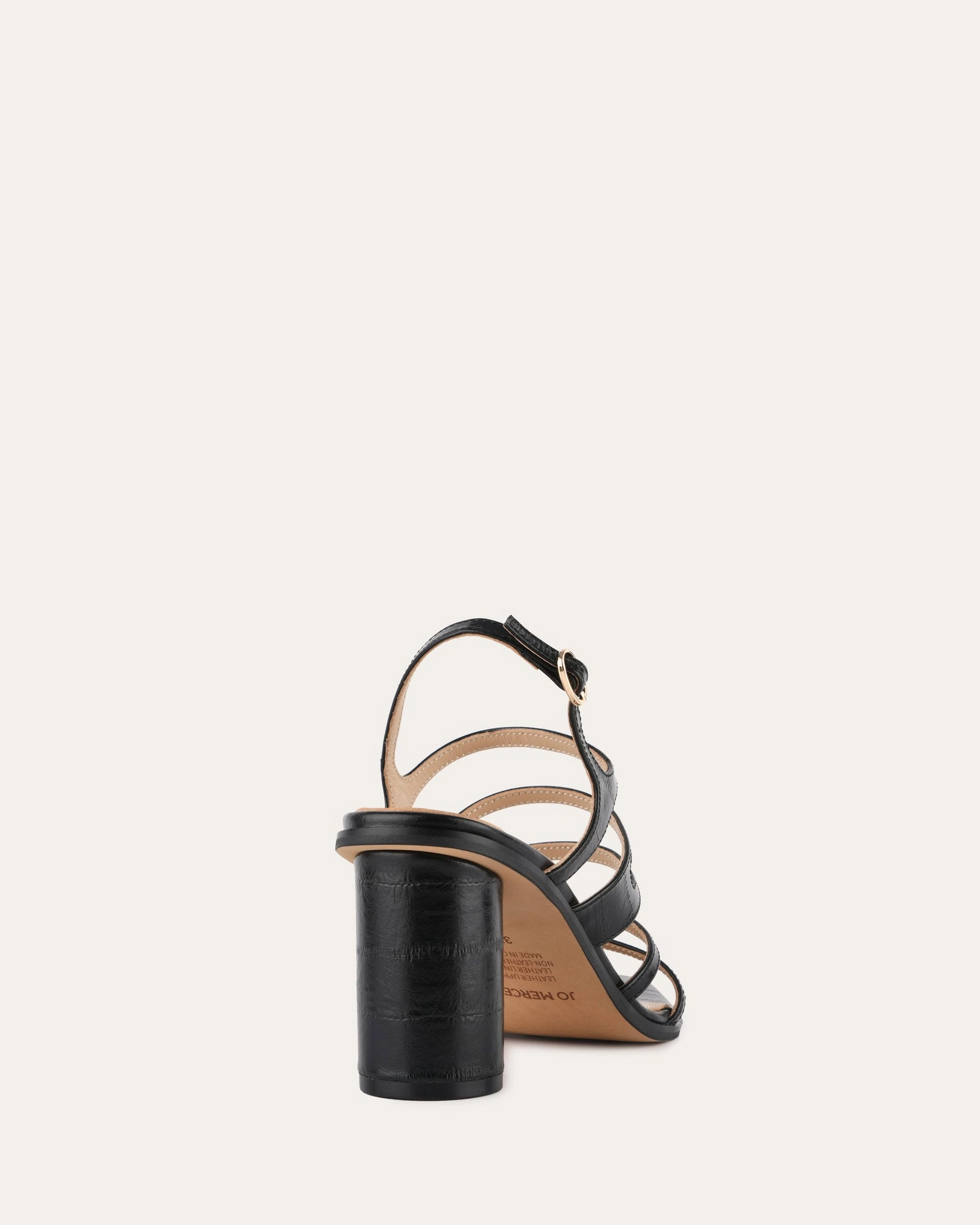 Crafted Silhouette Nobu High Heel Sandals Black Shiny Lizard