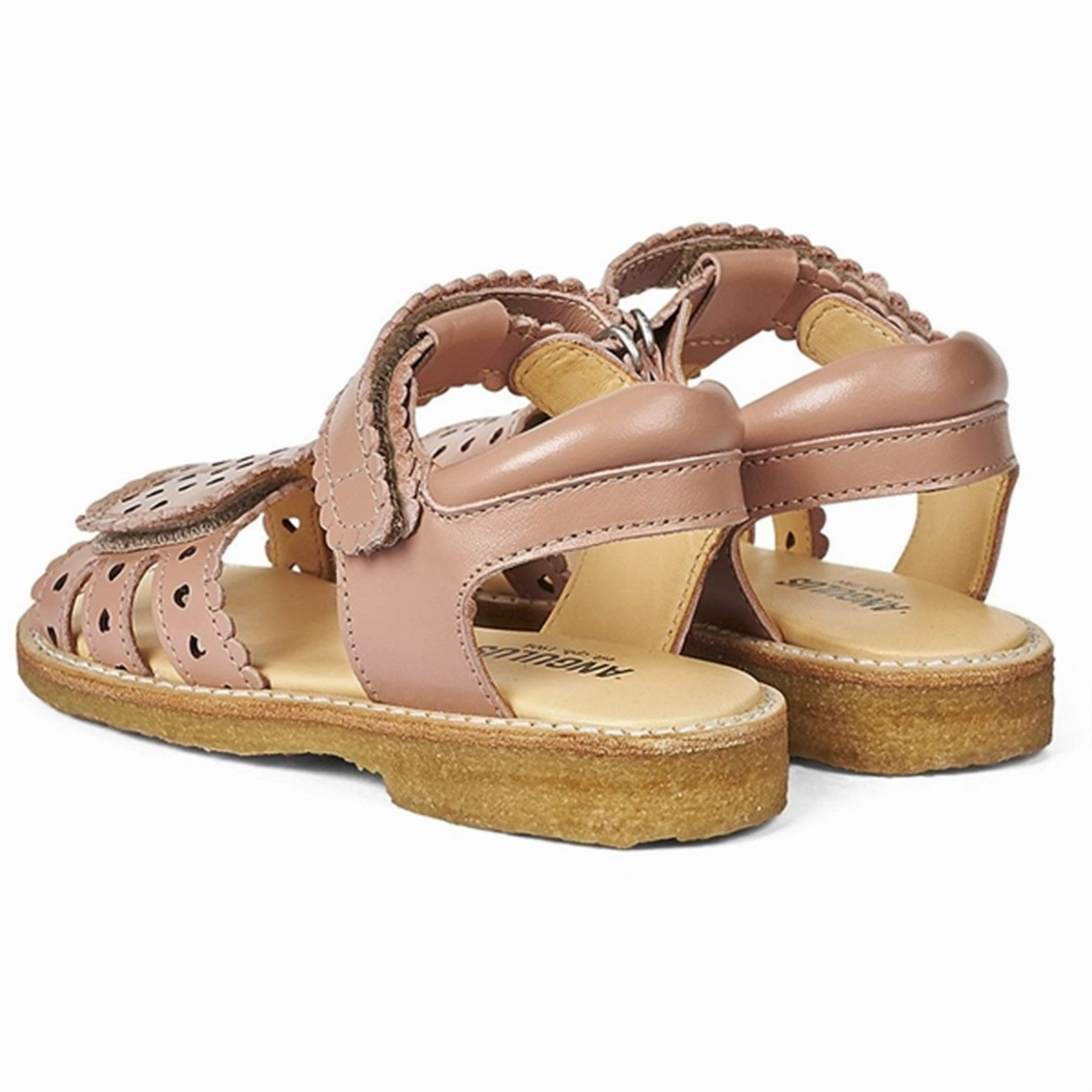 Ready For Change Life In Layers Angulus Sandal W. Velcro And Hearts Dark Peach
