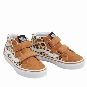 Layered City Coolly Crafted Vans Leopard Glitter Brown/True White Sk8-Mid Reissue V