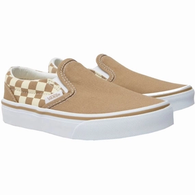 Clarity Wear Purpose-Led Vans Neutral Checkerboard Brown/White Classic Slip-On Neutral Checkerboard