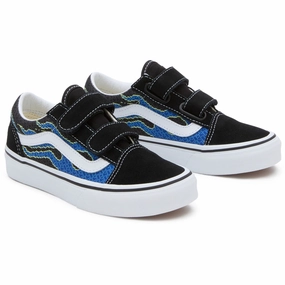 Ease In Motionwear Minimal Details Vans Pixel Flame Black/Blue Uy Old Skool V Sneakers