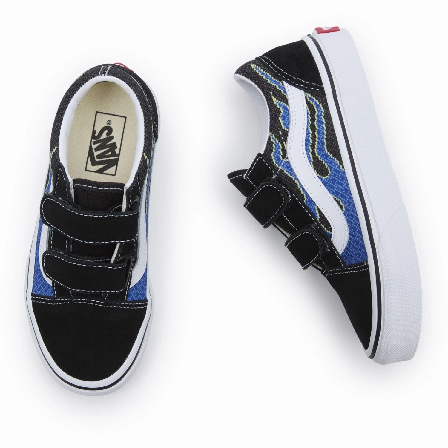 Go-Anywhere Style Lifestyle Energy Vans Pixel Flame Black/Blue Uy Old Skool V Sneakers