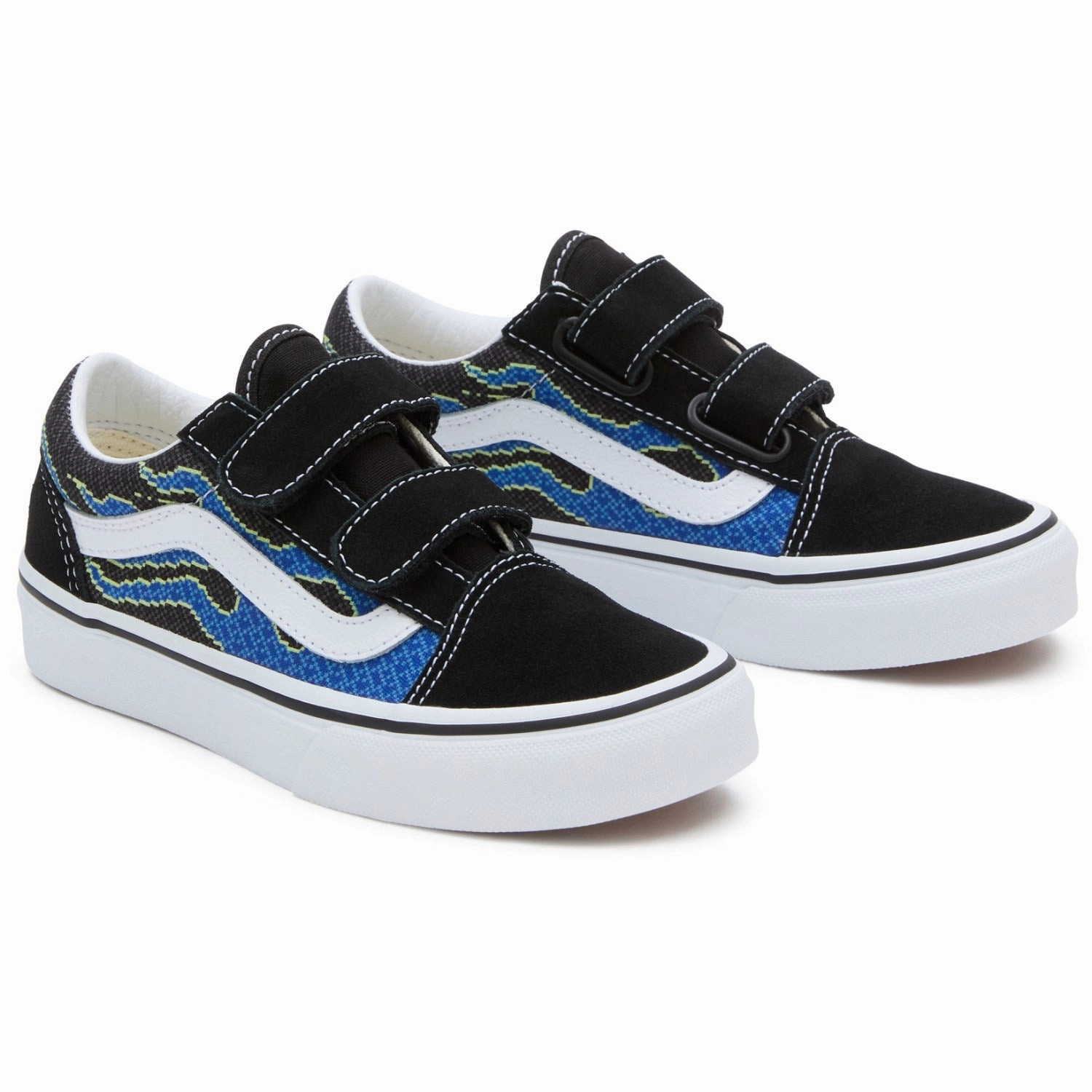 Ease In Motionwear Minimal Details Vans Pixel Flame Black/Blue Uy Old Skool V Sneakers