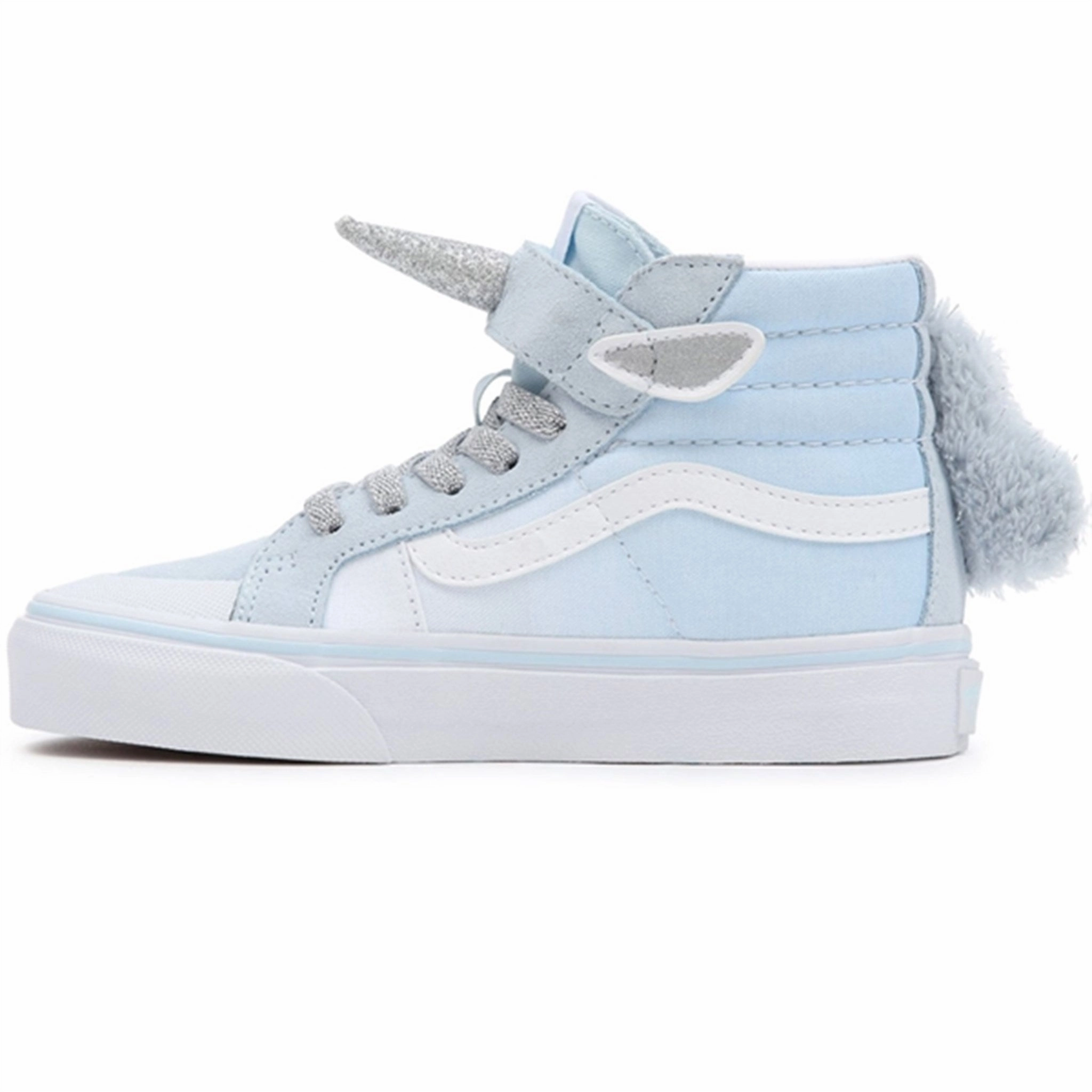 Effortless Utility Vans Sk8 Hi Unicorn Delicate Blue Silver Shoes