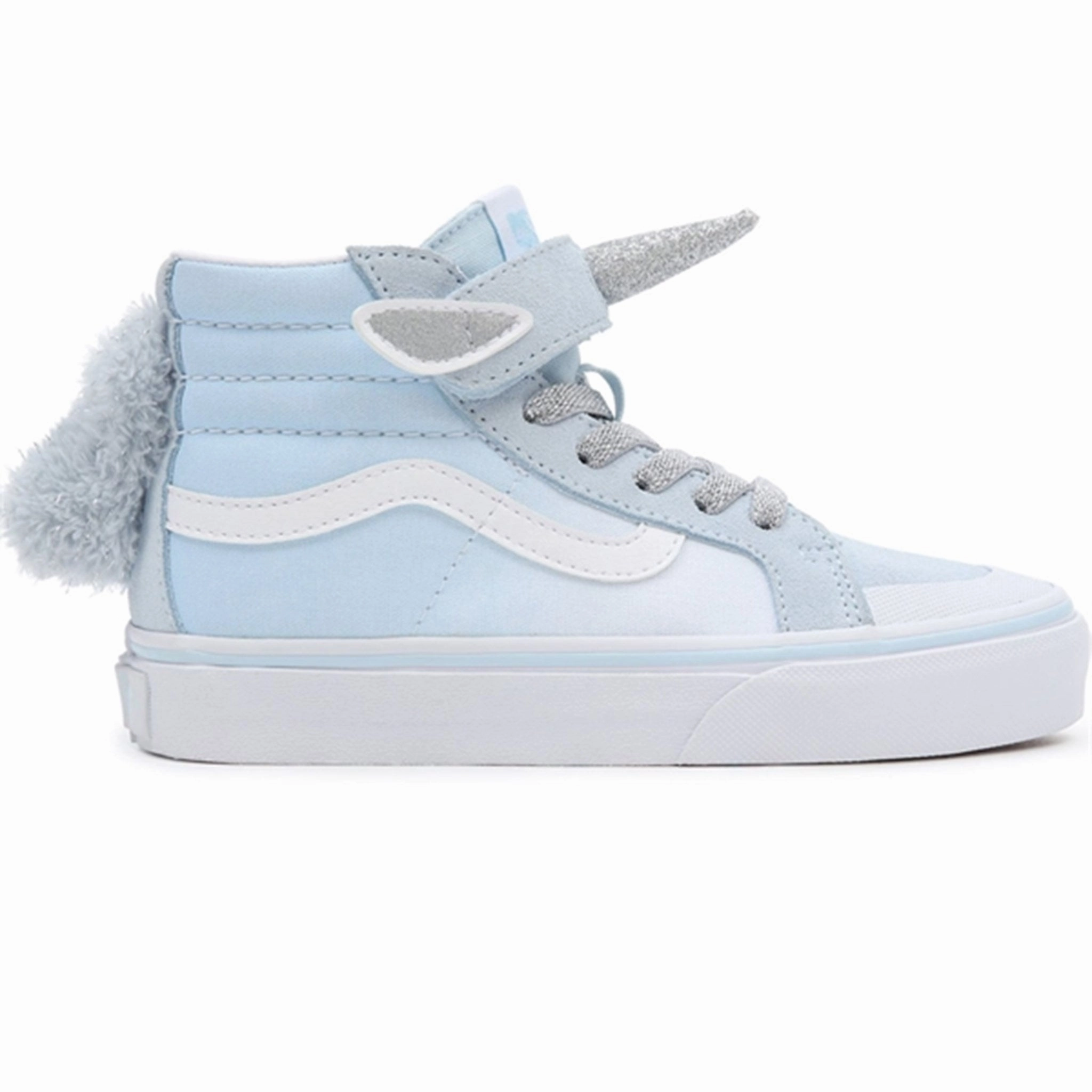 Vans Sk8 Hi Unicorn Delicate Blue Silver Shoes Urban Layering Tailored Utility