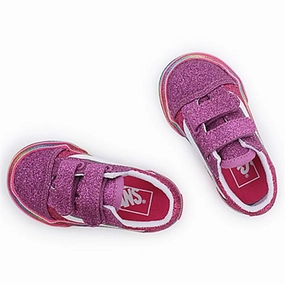 Vans Td Old Skool V Sneakers Glitter Rainglow Pink/Multi Edge-Layered