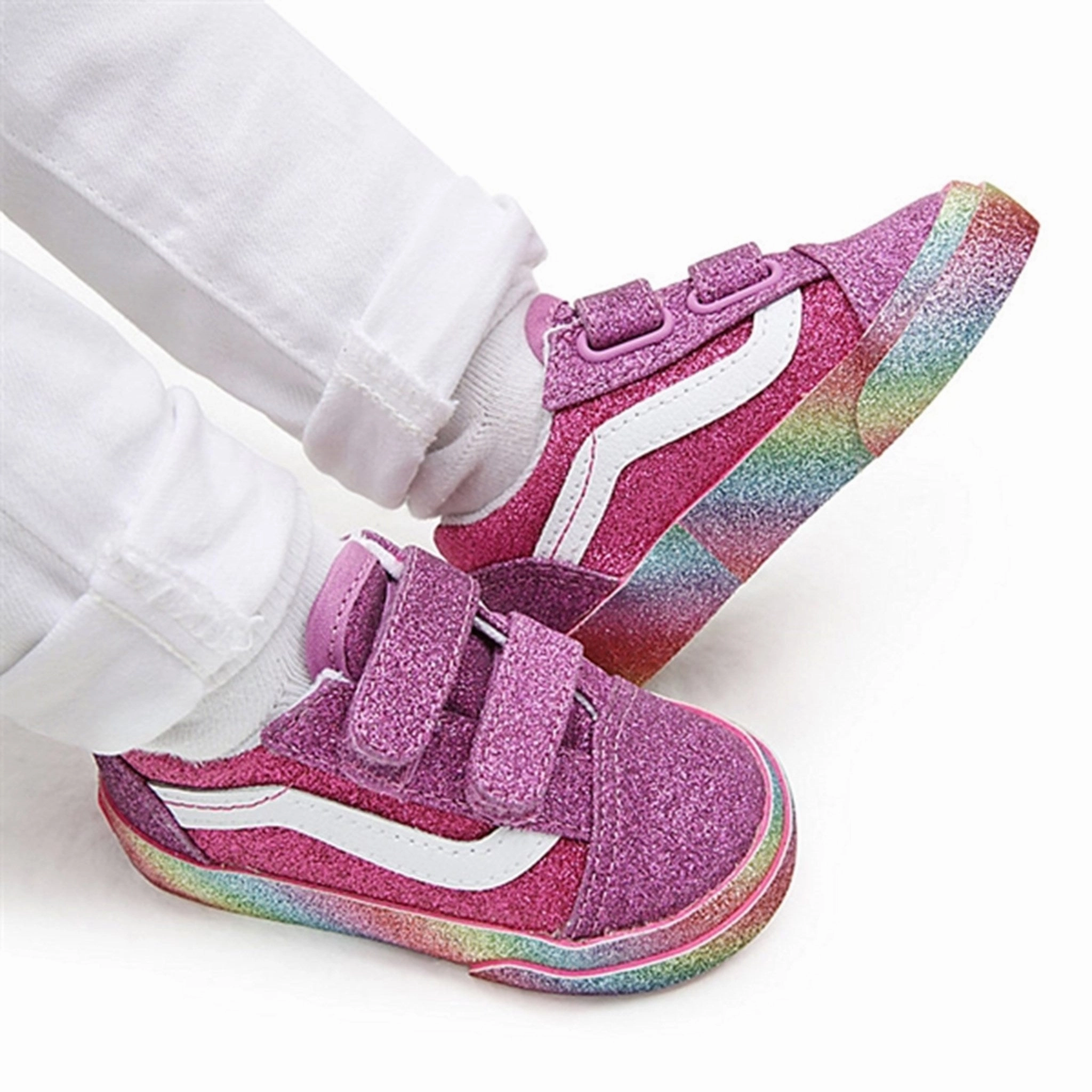 Vans Td Old Skool V Sneakers Glitter Rainglow Pink/Multi Adaptable Pieces