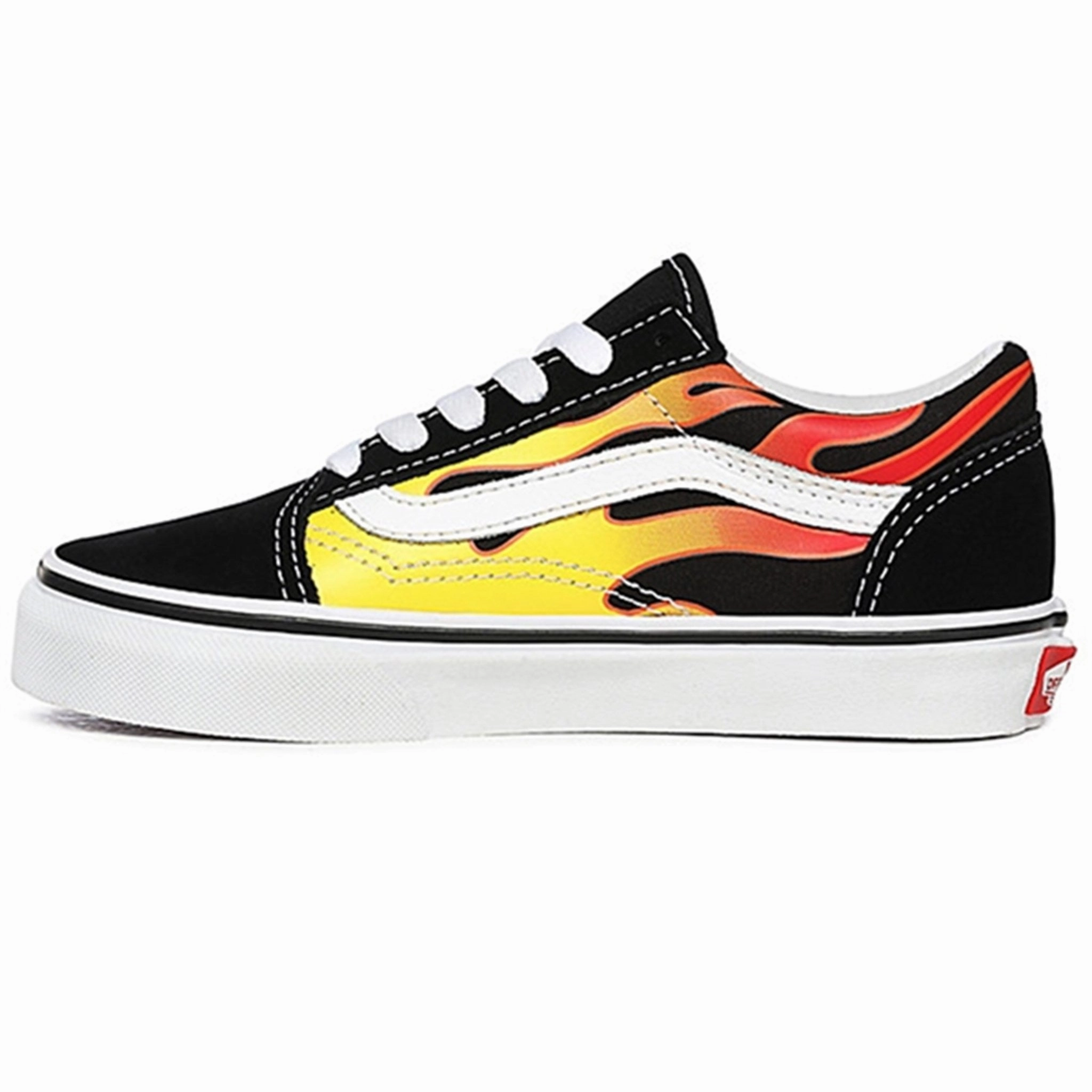 City Rhythm Vans Uy Old Skool Flame Sneakers Black/True White