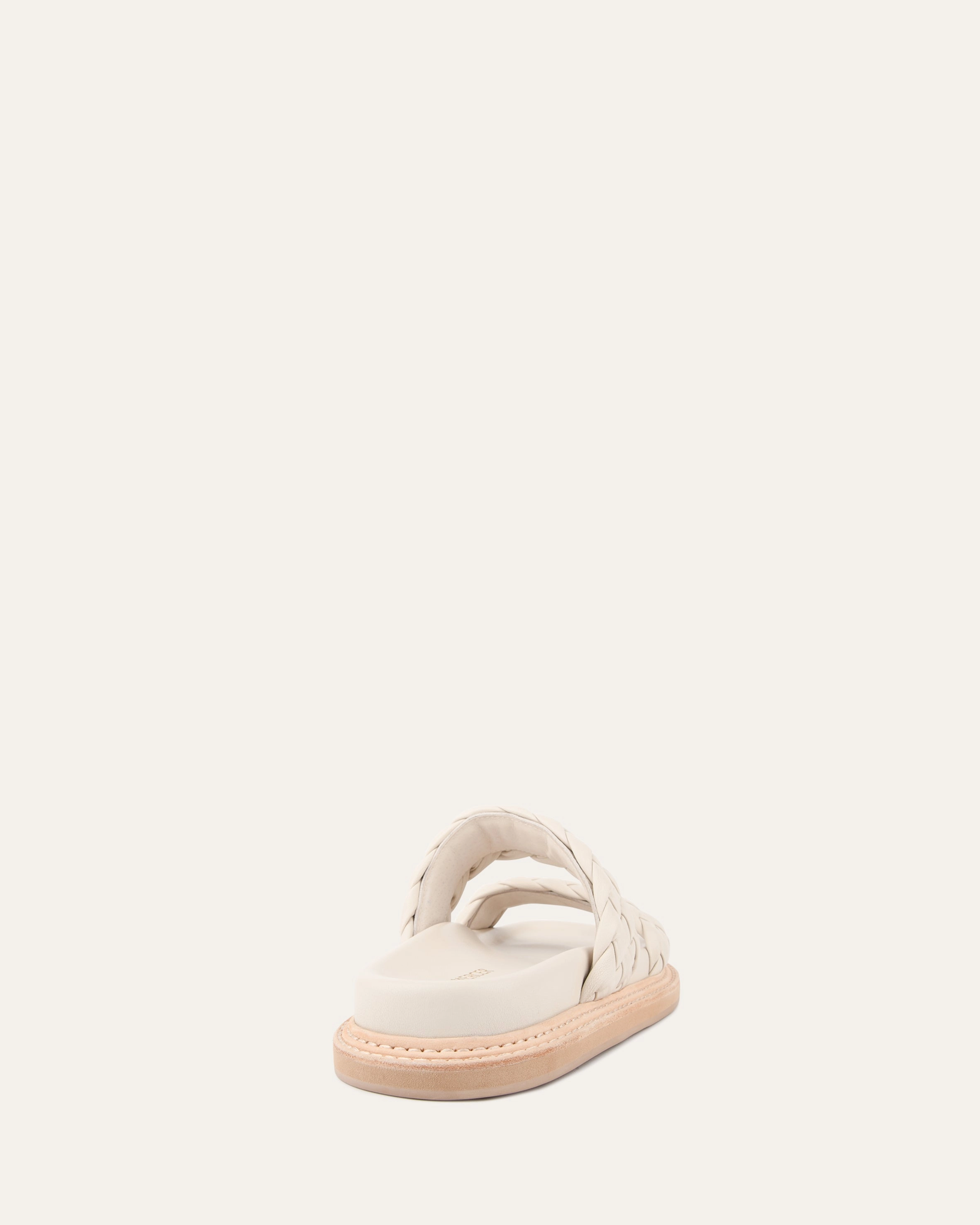 Tailored Ease Vega Flat Sandals Off White Leather