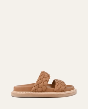 Style Forward Vega Flat Sandals Toffee Leather