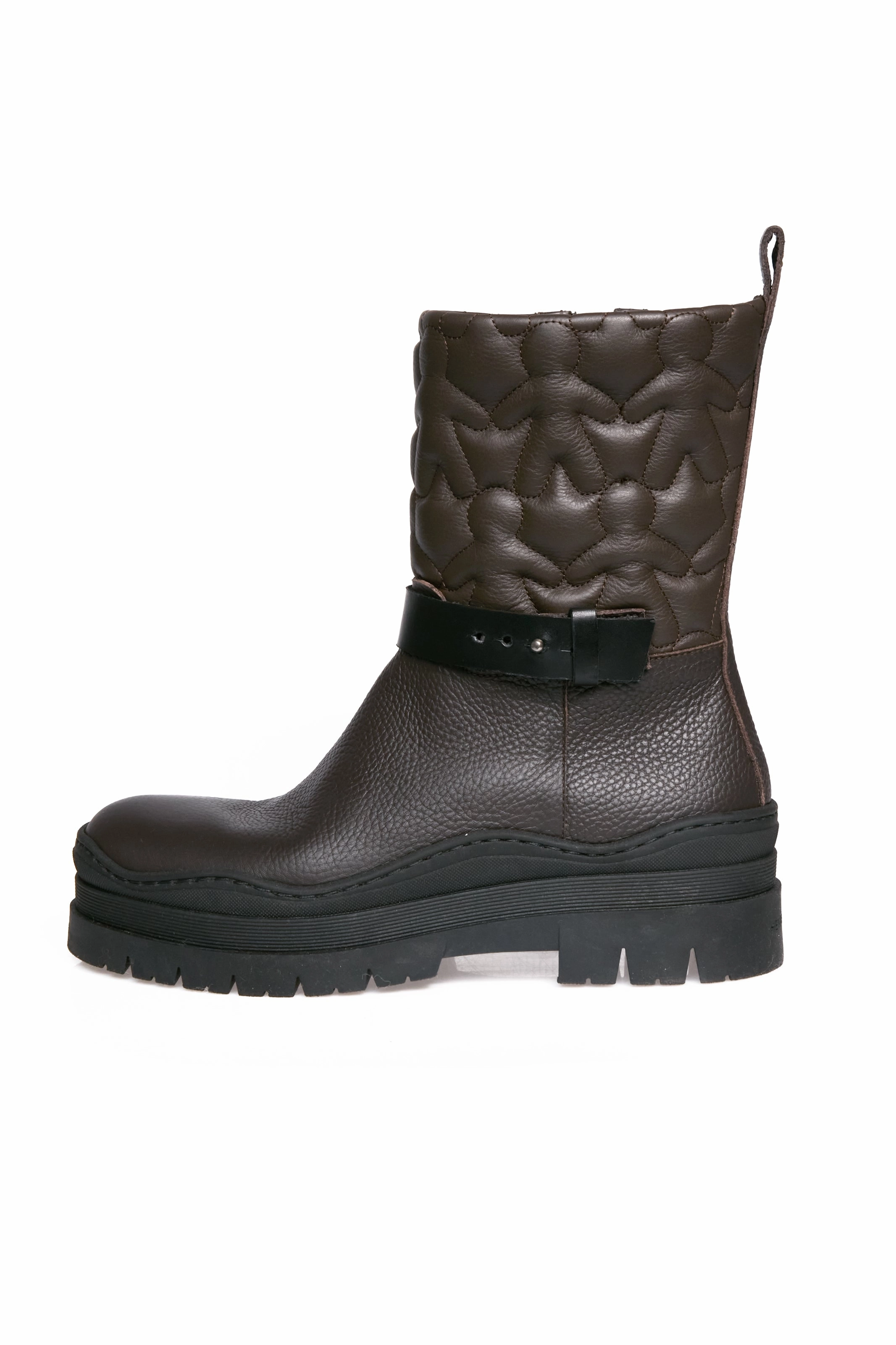 Your Livewear Comfort-Focused Vegetal Wash Leather Boot With Omino Trapuntato In Moro