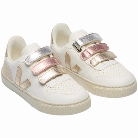 Veja Multico Extra White Shiny Small V-10 Sneakers Ready When You Are