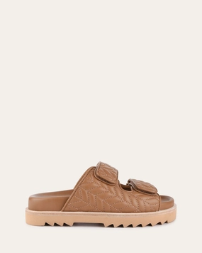 Verity Flat Sandals Caramel Leather Easy Polish