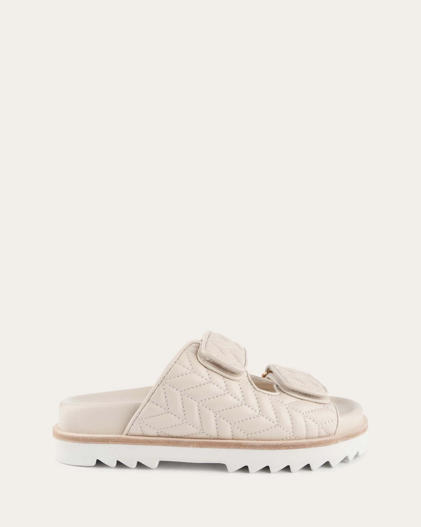 Intentional Daily Verity Flat Sandals Off White Leather