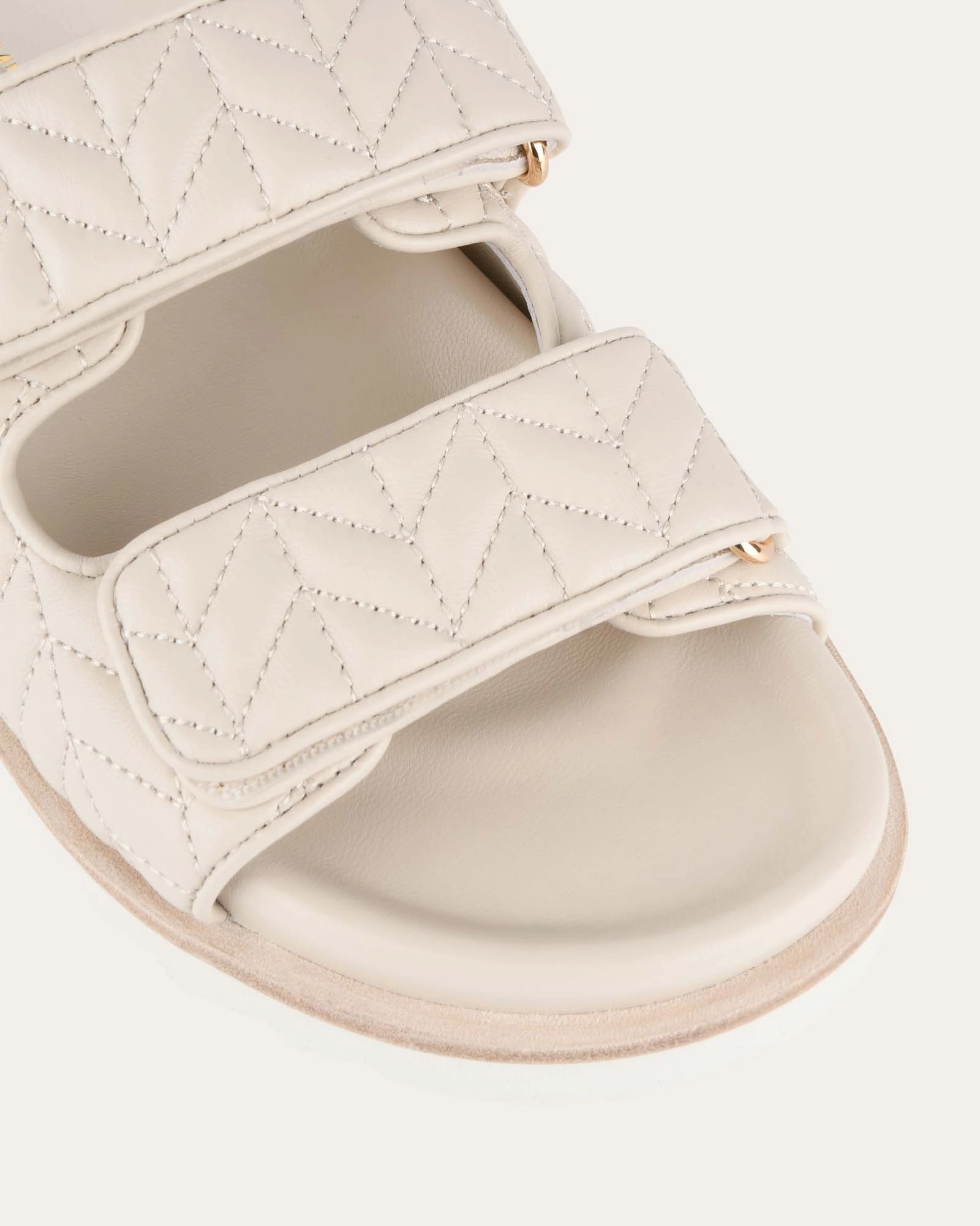 Refined Chill Verity Flat Sandals Off White Leather