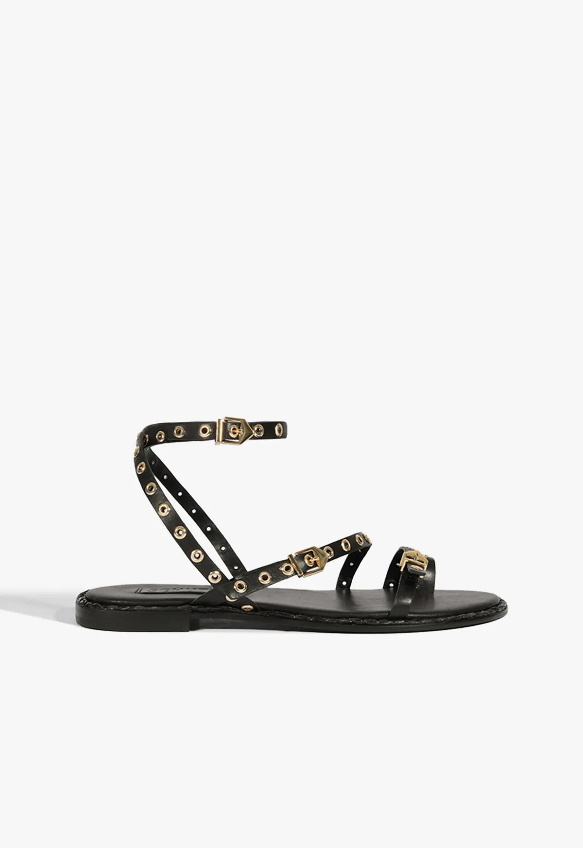 Annete Black Leather Sandal Layer Your World