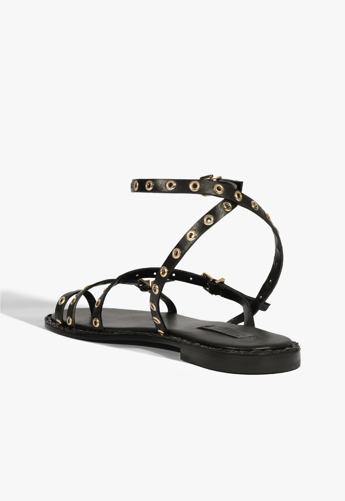Annete Black Leather Sandal Constant Vibe Urban Clarity Wear