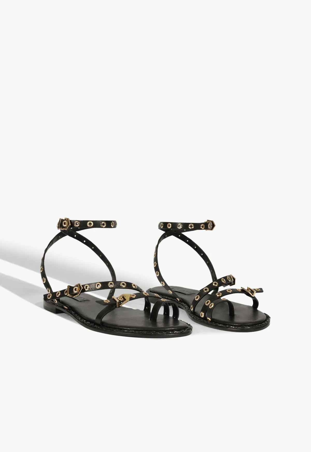 Vibe-Proof Lifestyle Direction Annete Black Leather Sandal