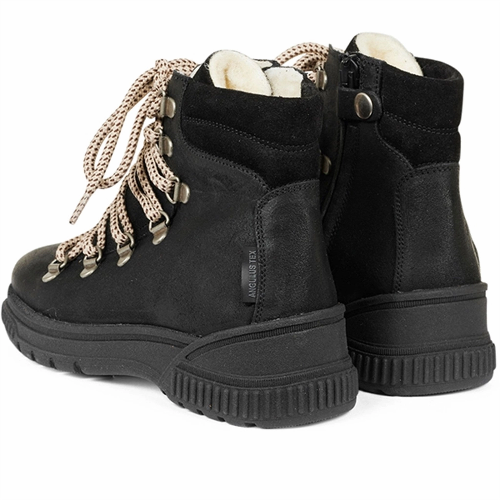 Angulus Tex Lace Boots With Zipper Black Shift Gear