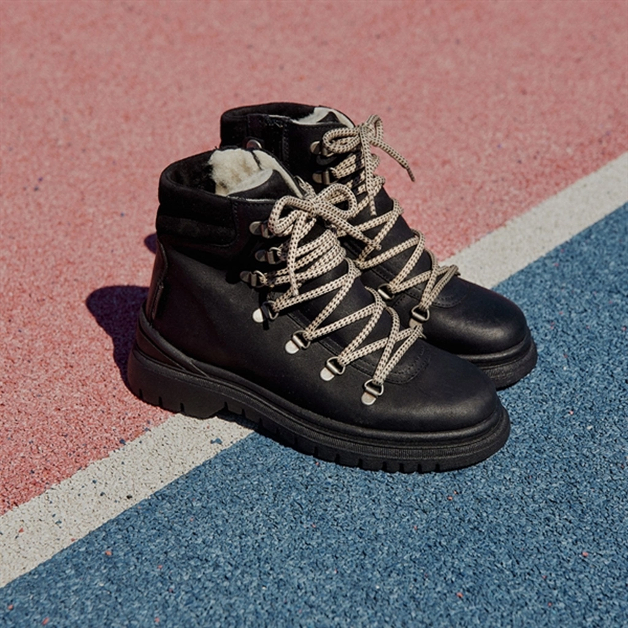 Lifestyle Ahead Understated Utility Angulus Tex Lace Boots With Zipper Black