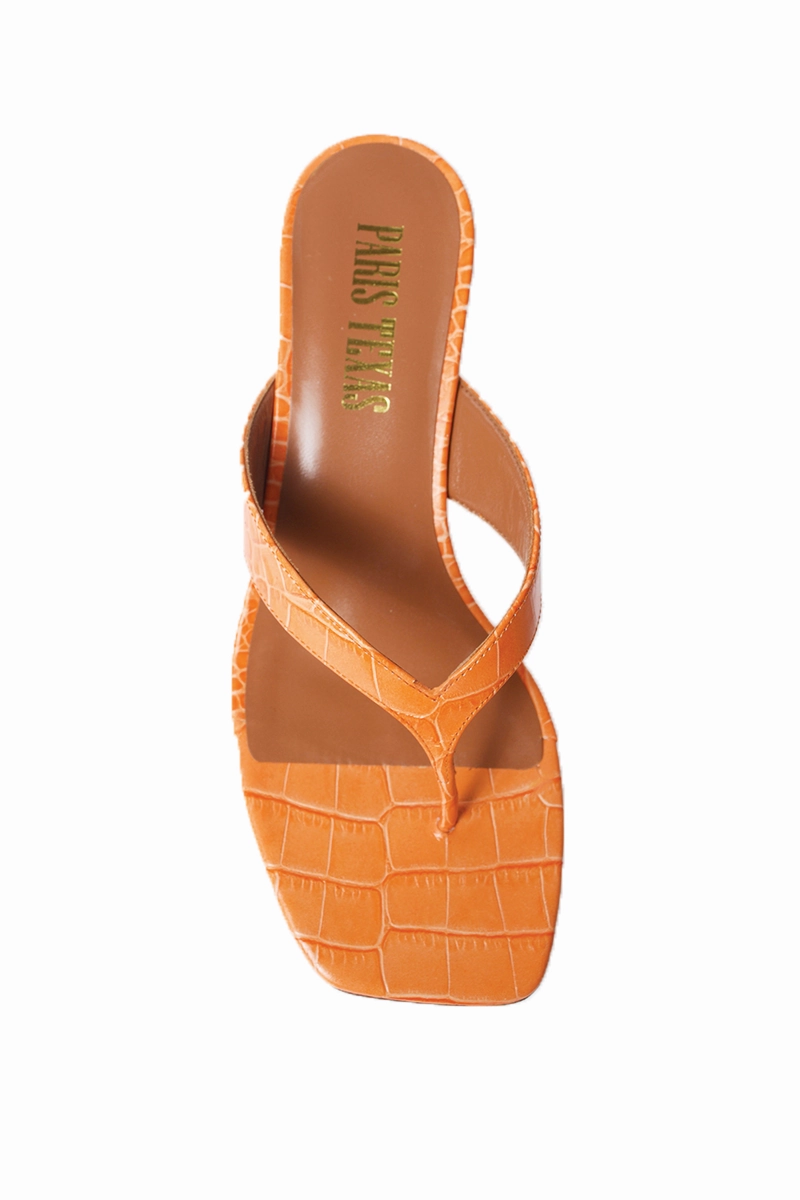Moc Croco Thong Sandals In Orange Refined Flowwear Modern Pattern