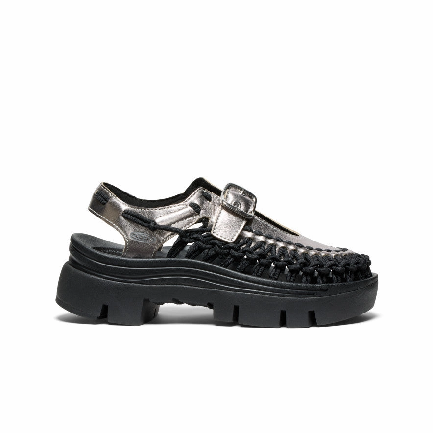 All Gender Uneek Plt Mary Jane Sneaker  |  Silver/Black Essential Uniform