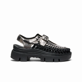 All Gender Uneek Plt Mary Jane Sneaker  |  Silver/Black Essential Uniform