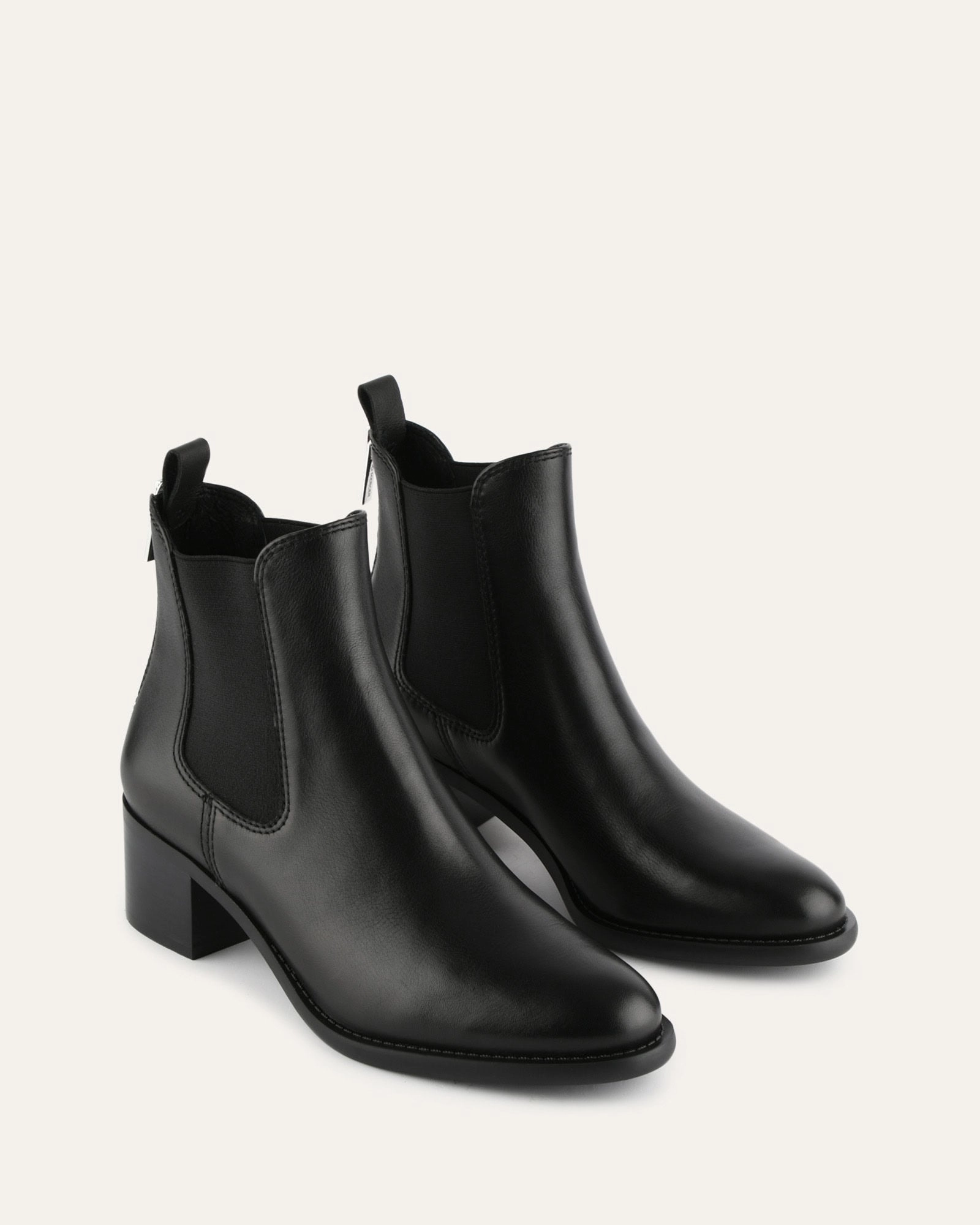 Lucas Mid Ankle Boots Black Leather Pure Lines