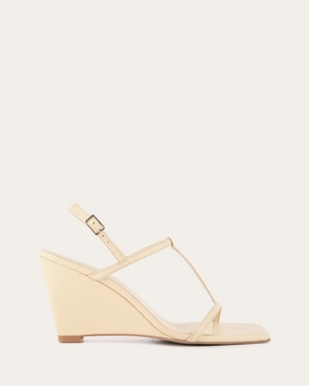 Street Motion Quiet Attitude Ophelia Mid Heel Wedges Butter Leather
