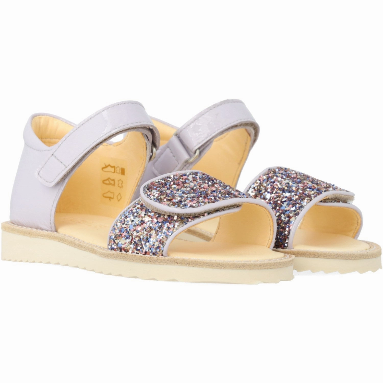 Quiet Design Relaxed Core Angulus Lilac/Pastel Multi Glitter Laksandal Med Funklende Glitterdetalje