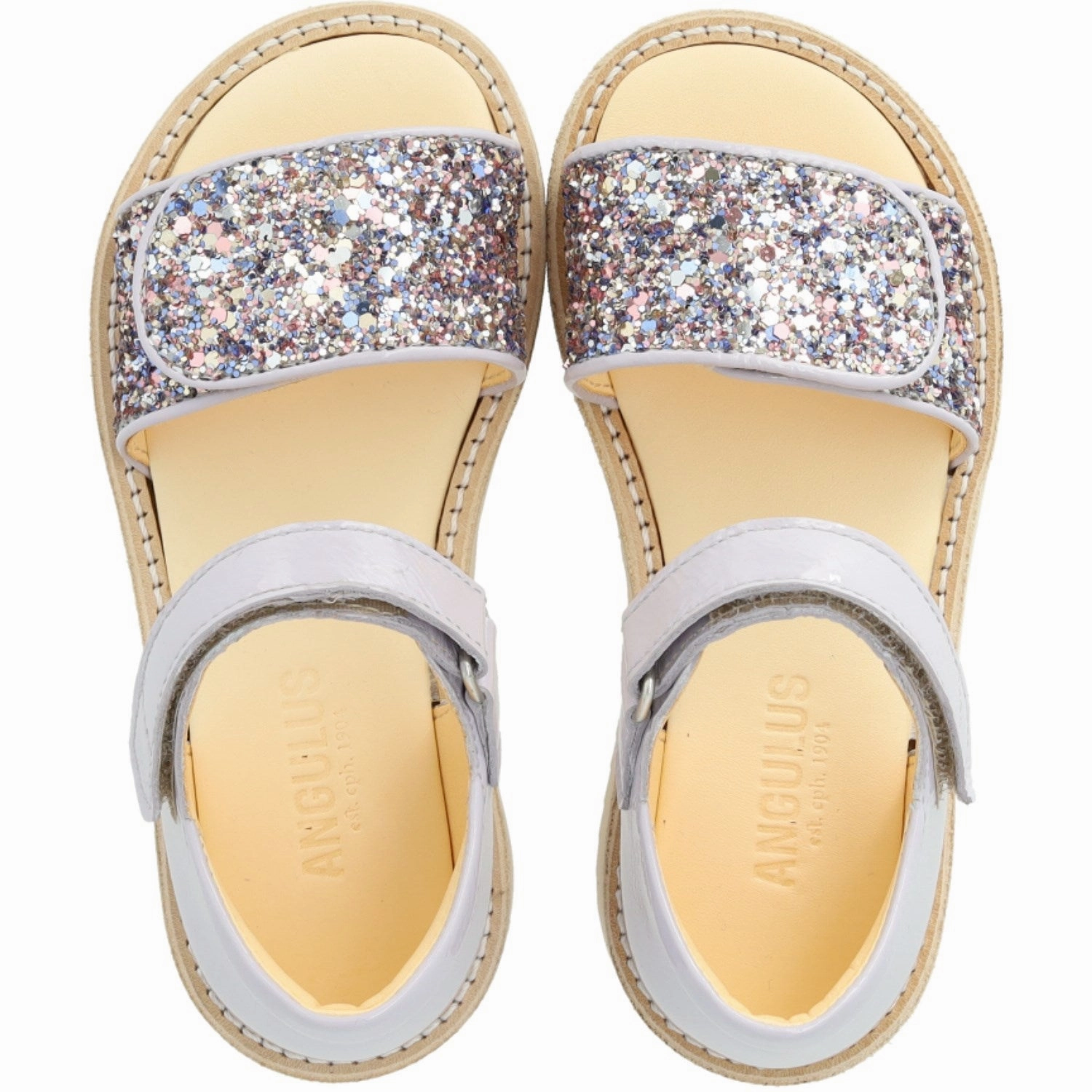 Daily Build Angulus Lilac/Pastel Multi Glitter Laksandal Med Funklende Glitterdetalje