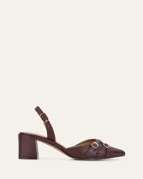 Pure Function Adaptive Aesthetic Coby Low Heels Cocoa Brown Leather