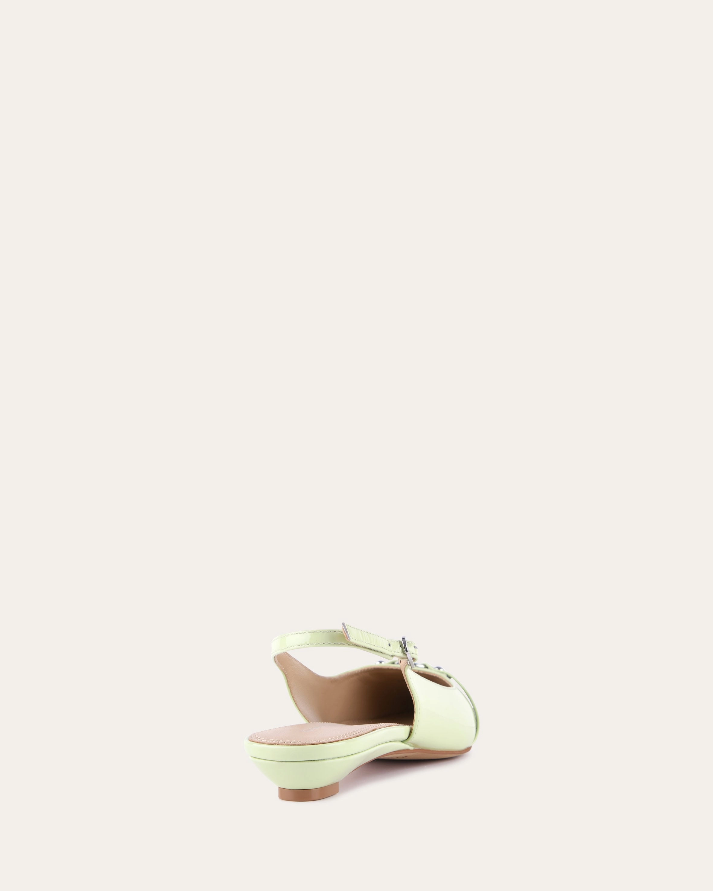 Future-Ready Victoria Dress Flats Honeydew Green Patent