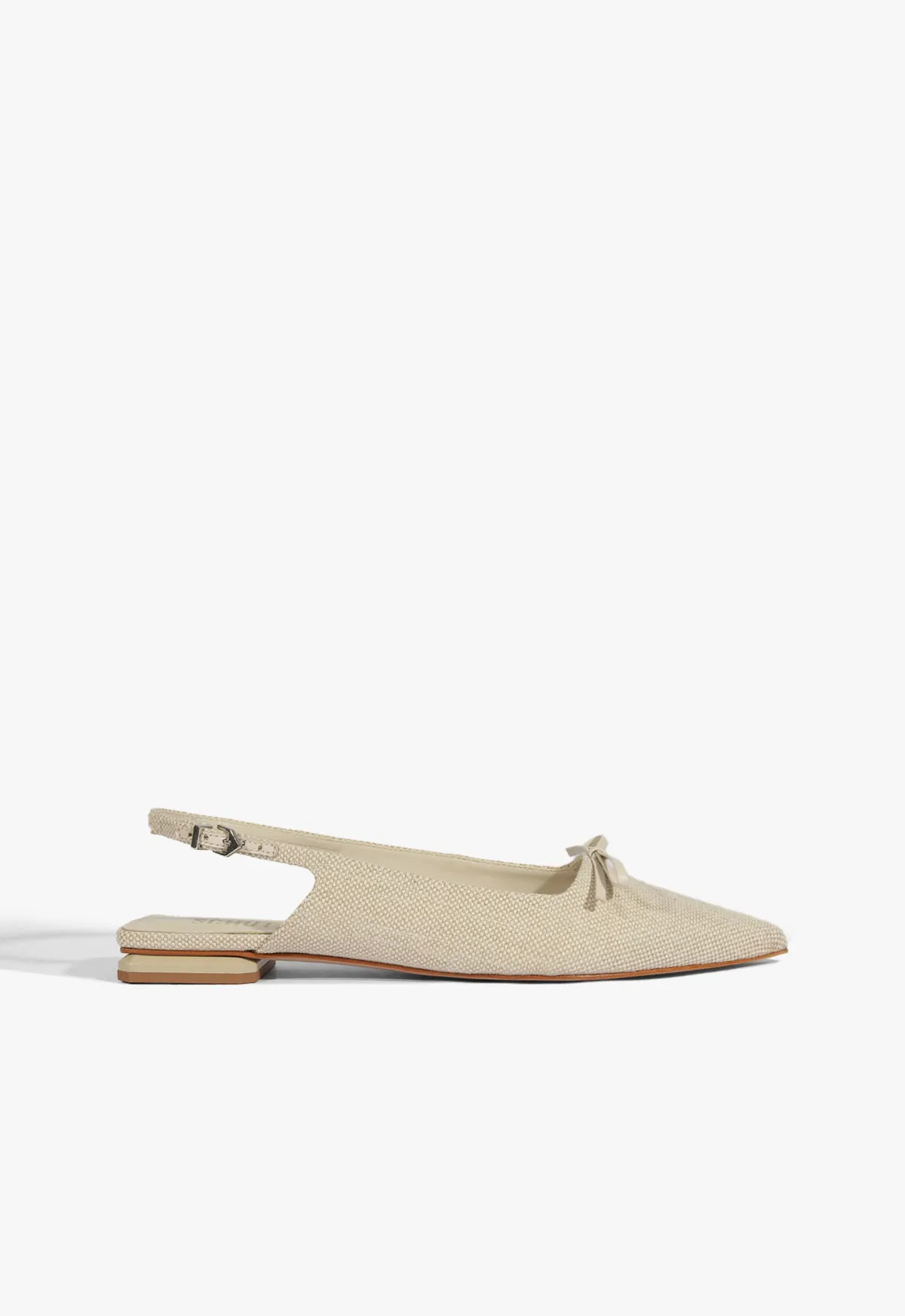 Violetta White Linen Ballet Flat Progressive Tone