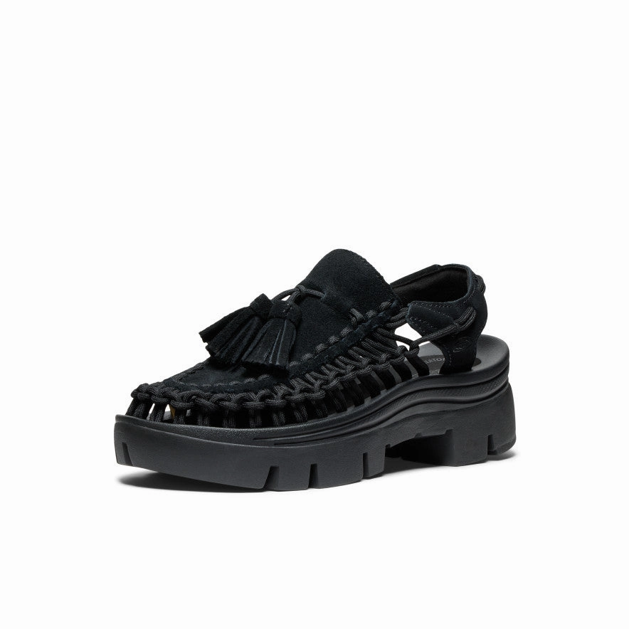 All Gender Uneek Plt Tassel Sneaker  |  Black/Black Progressive Outfit