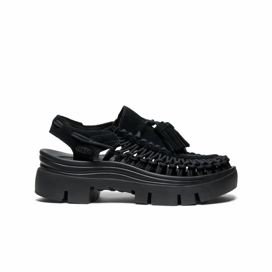 Quiet Statement Timeless Motion All Gender Uneek Plt Tassel Sneaker  |  Black/Black