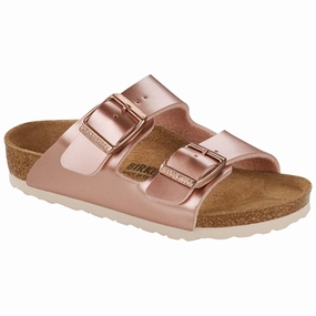 Clarity In Motion Birkenstock Arizona Kids Electric Metallic Copper Sandals