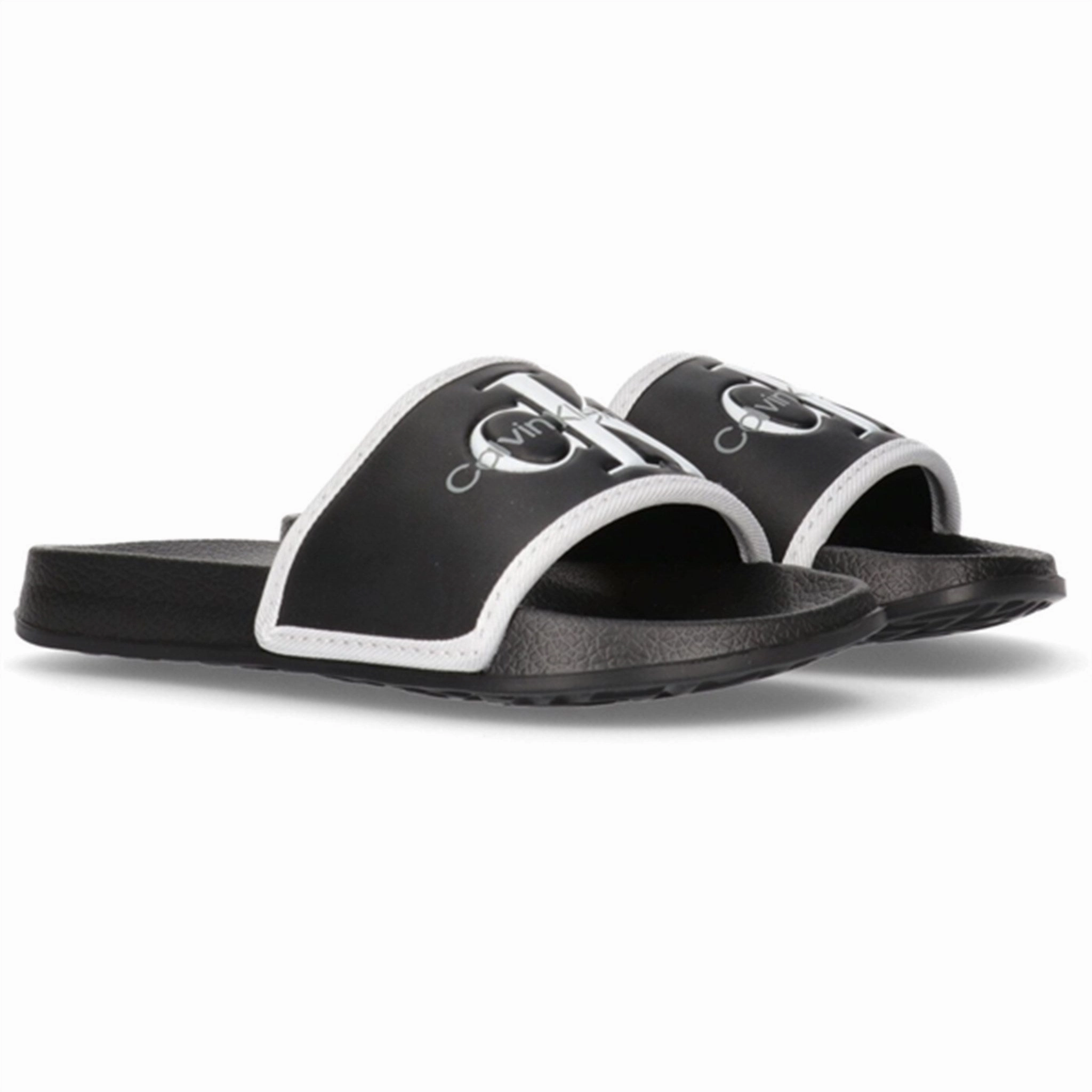 Wear With Intent Calvin Klein Logo Pool Slide Black/White