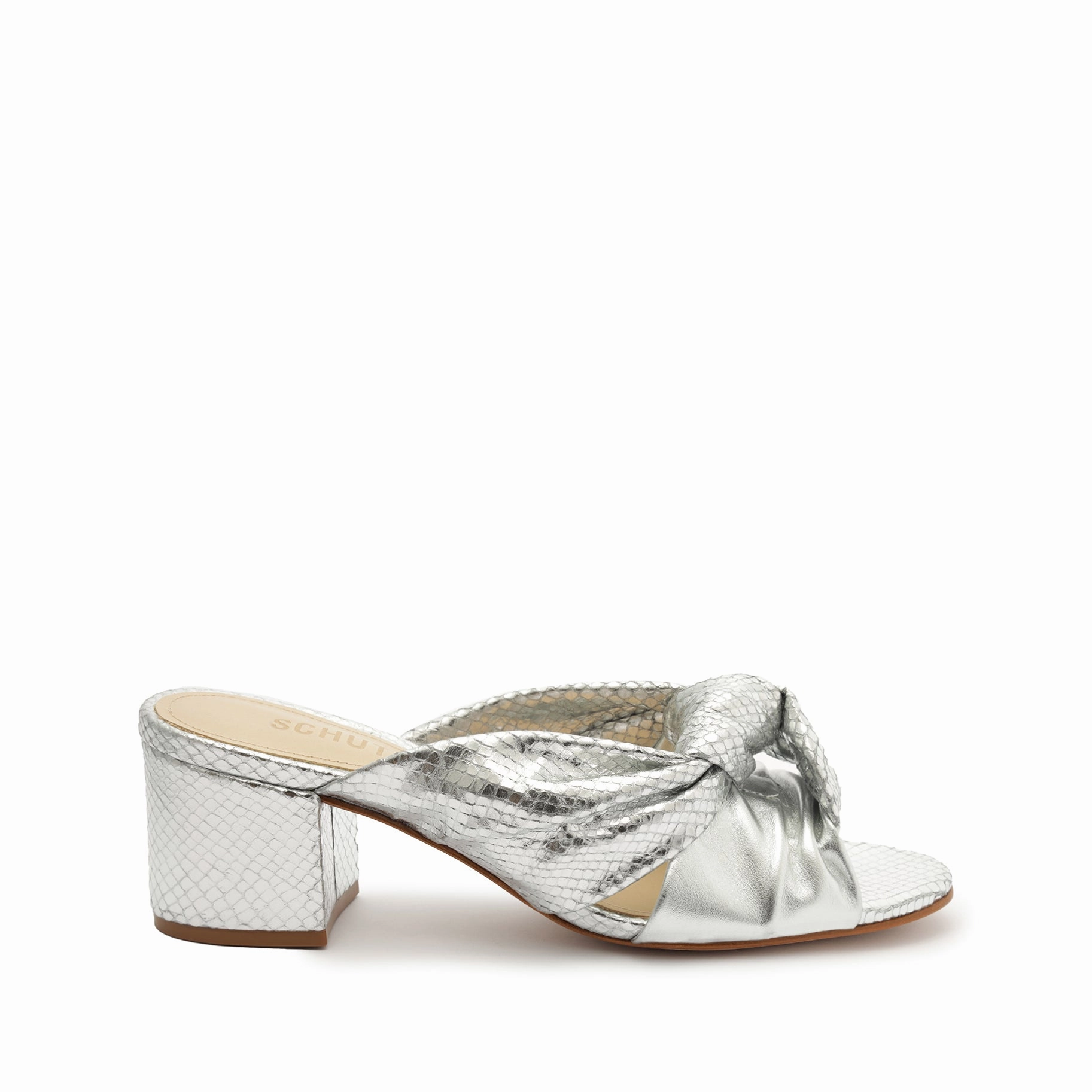 Engineered Fit Layered City Mindy Mid Block Metallic Sandal