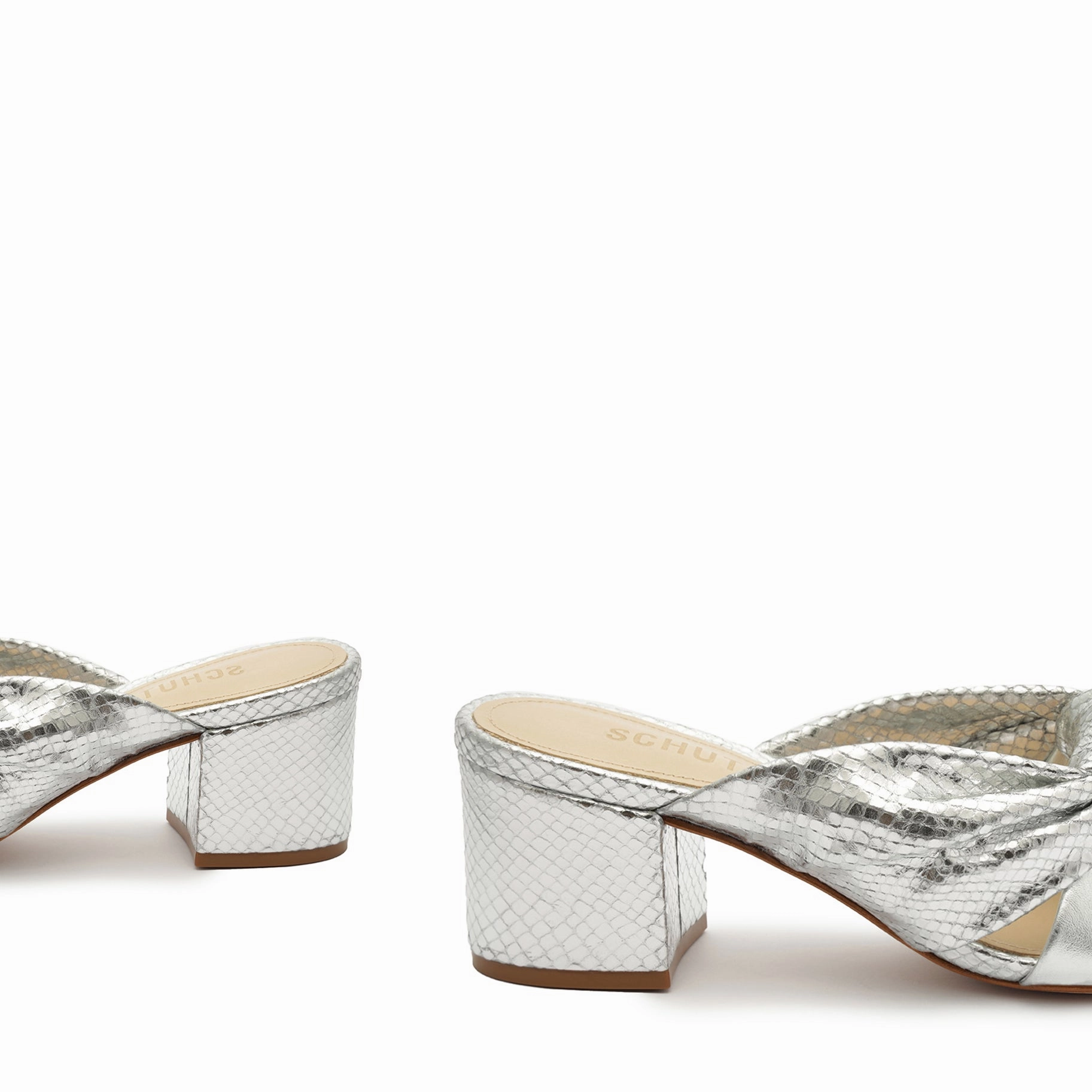 Layer Your World Mindy Mid Block Metallic Sandal