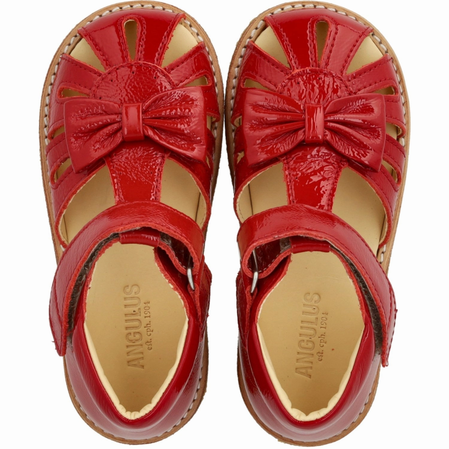 Go With Flow Angulus Dark Red Beginner Sandal With Bow And Velcro Closure